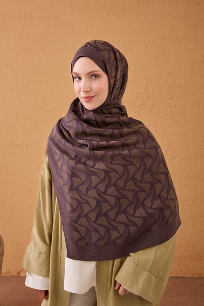 Silk Home Naia Cotton Shawl Aris Brown-Purple