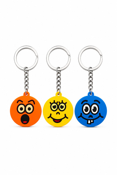 TRENDHİLL Emoji Silicone Keychain - Set of 3