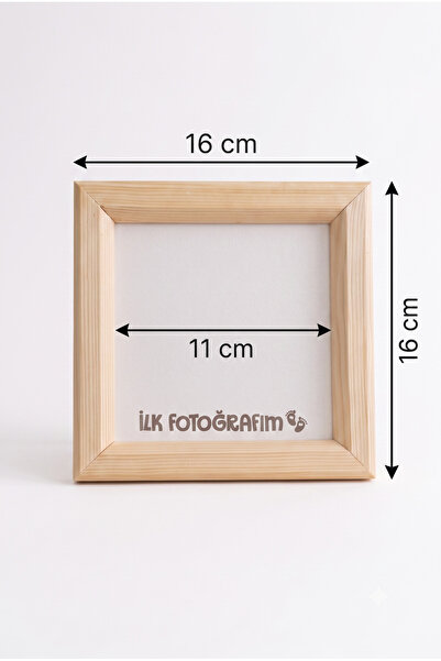 fikirstore Doğal Ahşap Dekoratif Bebek Ultrason Çerçevesi - İlk Fotoğrafım Yazılı Bebek Anı Çerçevesi