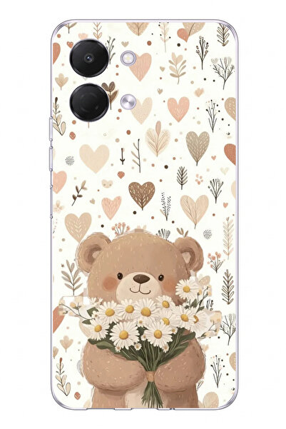 TechTree Tecno Spark GO 3 Uyumlu Romantik Sevimli Ayıcık Baskılı Silikon Kılıf