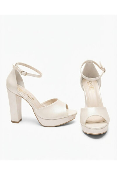 Enes Ayakkabıcılık Women's 11 cm Platform Heeled Colorful Ankle Strap Bridal ...