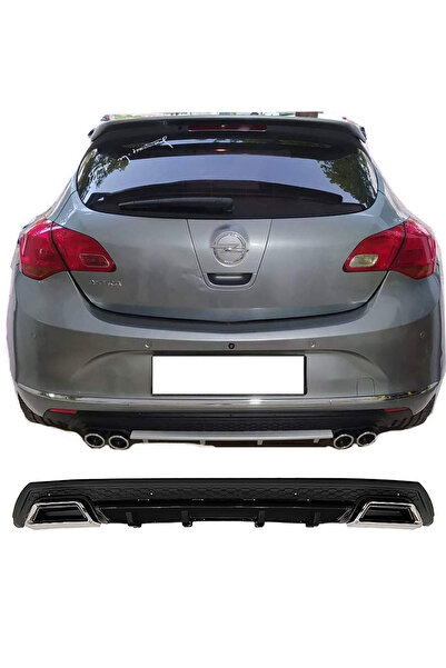HasAkman Opel Astra J HB Siyah Difüzör Çiftli Kare Egzoz Görünümlü D Tip Difizör