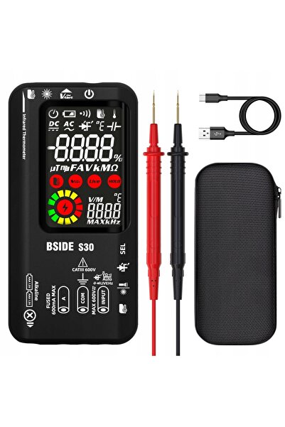 BSIDE Multimetru Digital Tester de Curent și Tensiune, Contor Electric cu LCD...
