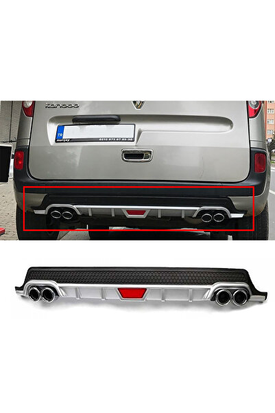 HasAkman Renault Kangoo Gri Difüzör Difizör Yuvarlak Egzoz Görünüm Kulaklı Tip