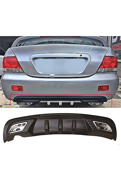 HasAkman Mitsubishi Lancer Difüzör Difizör Siyah + Kare Egzoz Görünüm C Tip