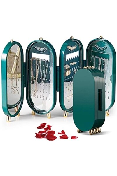 OEM Organizator de bijuterii pliabil, 153 compartimente pentru cercei, 21 sup...