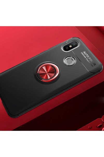 Ahlttiba غطاء سيليكون متوافق مع حامل حلقي قابل للدوران لهاتف Xiaomi Mi 8