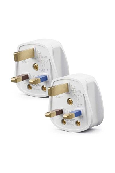 Duravel UK Fused 13 Amp White Mains 3 Pin Household Plugs Fitted with Colour ...