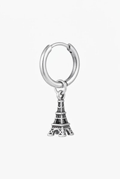 Blisse Piercing Unisex Silver Color Surgical Steel Eiffel Tower Figured Dangl...
