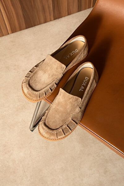 DUXAL SHOES حذاء إليزا نسائي من الجلد الطبيعي من جلد الغزال ذو نعل مسطح للاست...