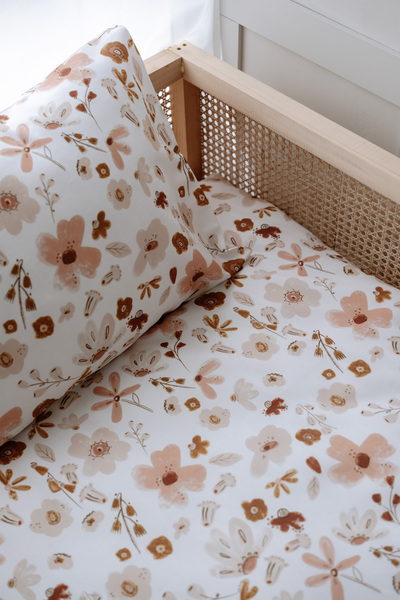 NOU Minimal Floral Sheet Montessori Duvet Cover Set (100X200 - 50X70 - 100X20...