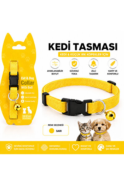 Kedi & Küçük Irk Köpekler İçin Ayarlanabilir Zilli Boyun Tasması