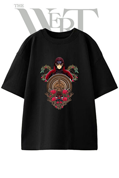 THEWERT Hashirama Senju Design Printed Unisex Black Oversize T-Shirt