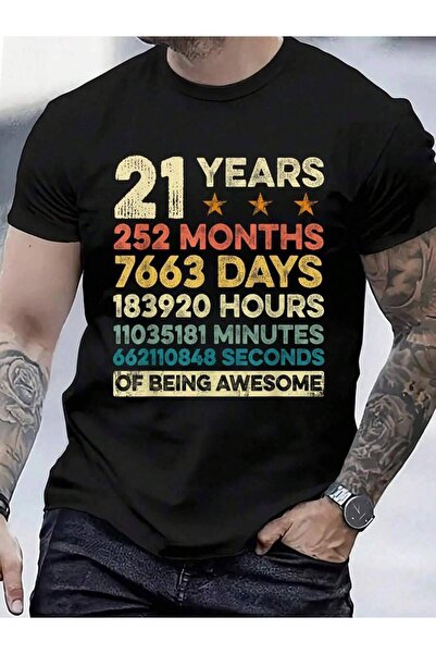 799 قميص قطني 100% لهدية عيد الميلاد الـ21، تي شيرت للرجال والنساء بتصميم عتي...
