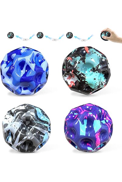 Heribom Büyük Boy 9 Cm Desenli Uzay Topu Space Ball Zıplayan Zıp Zıp Top Moon...