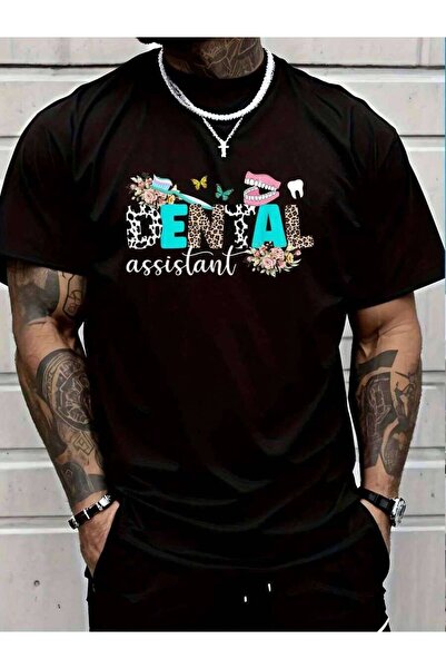 45 BPM 100% Cotton Assistant Leopard Assisting Dental Assistants T-Shirt Men'...