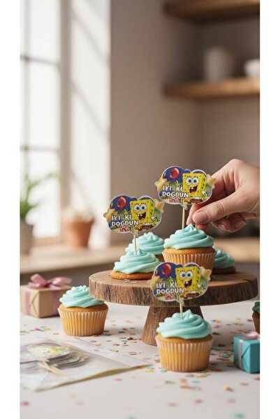 Cadde Süs Spongebob Themed Toothpick Ornament Set of 4