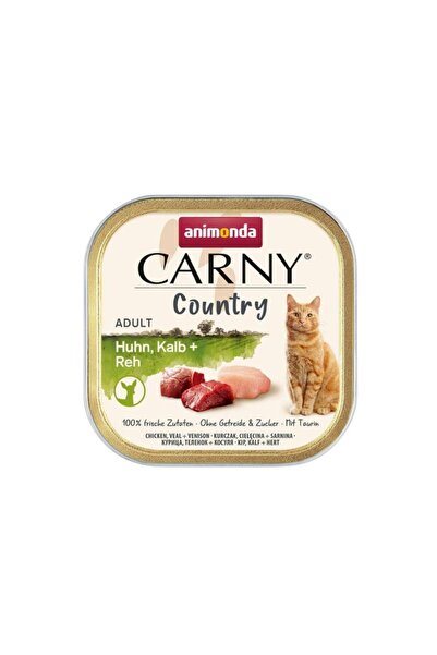 Animonda Carny Country Tavuklu Dana Etli ve Geyik Etli Yetişkin Kedi Konserve...