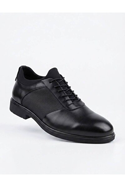 Adnan Bozkaya Men's Black Daily Classic Shoes Inner and Outer Genuine Leather...