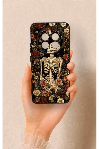 Vip Case Realme 12 4g Compatible Flower Skeleton Pattern Silicone Case