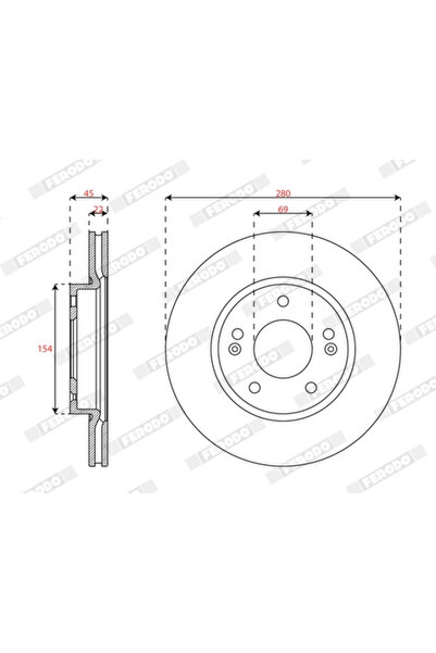 FERODO Set Discuri Frana Hyundai Ioniq Kia Niro 1/Niro Van 2016-2022