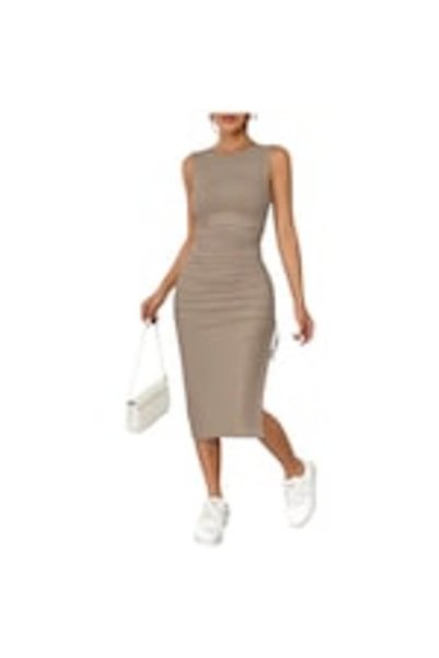 OEM Rochie sport, din bumbac elastic, kaki, L