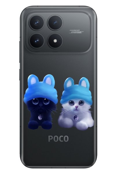 Cekuonline Poco F8 Pro 6.59" Case Colorful Silicone Printed Tpu Sweet Kitten