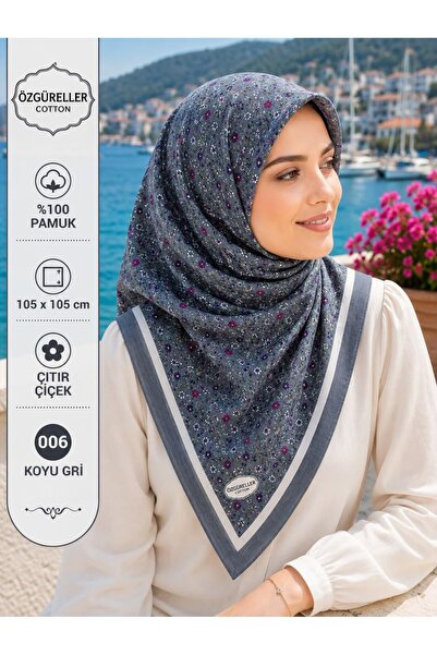 ÖZGÜRELLER 105X105 Crispy Floral Pattern 100% Cotton Cheesecloth