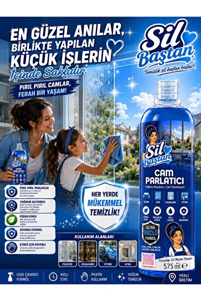 SİL BAŞTAN Cam Parlatıcı, Yağmur Kaydırıcı Spray Solüsyon 575 ml