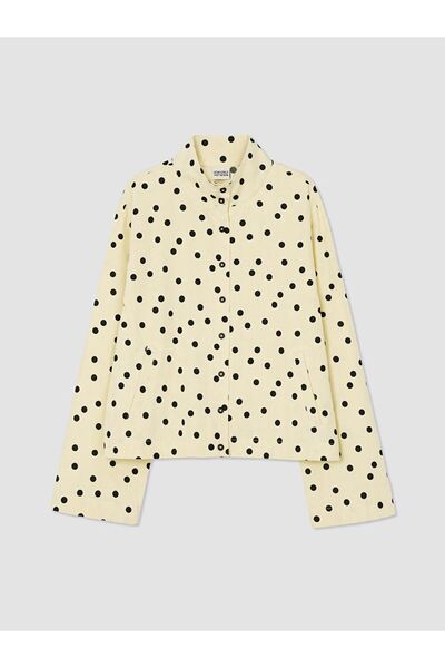 LC Waikiki LCW Kids Sarı Puantiyeli Gabardin Kız Çocuk Gömlek