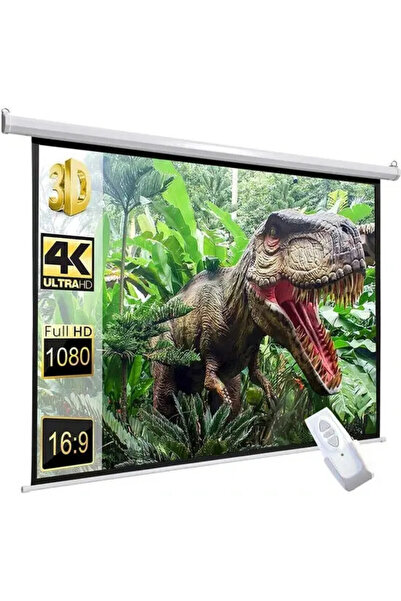 Peak M100K 200x200 cm Motorlu Kumandalı Projeksiyon Perdesi-Beyaz Kasa