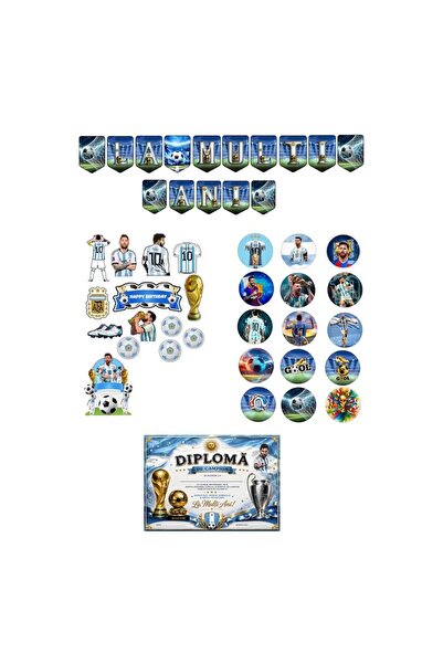 DecoParty Set de petrecere personalizat MESSI, 31 de piese – Banner La Mulți ...