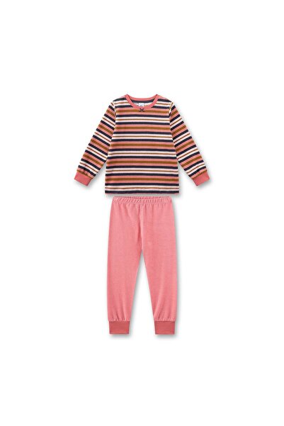 Sanetta Mädchen Schlafanzug, lang - Kids, Streifen, Frottee