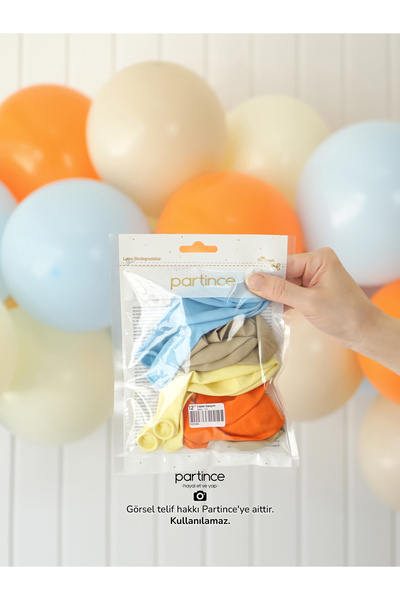 partince 12 Adet Standart Boy 12'' İnşaat Karışım Renk Balonlar