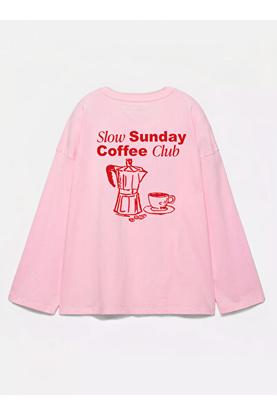 Disante 100% bumbac, cu potrivire oversize, cu imprimeu Coffee Club - Tricou ...
