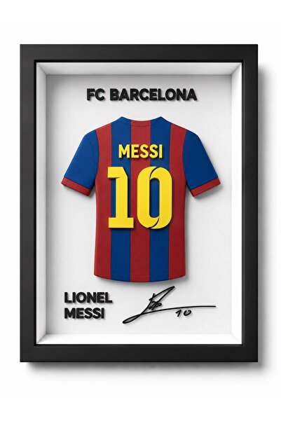 sonvadi Lionel Messi Barcelona. Finali Forma İmzalı Çerçeve Hediyelik 14x22 cm