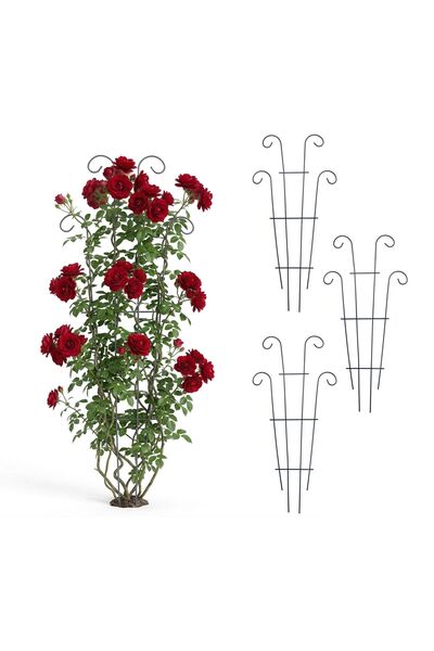 Relaxdays Set de 4 suporturi pentru plante, Relaxdays, stil vintage, metal, n...