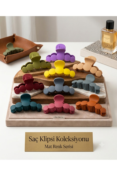 Genel Markalar Mat Renkli Saç Klipsi Seti (2'li Paket).Mandal.Toka