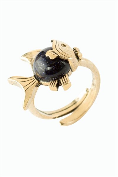 ZERO LAND Aconcept Authentic Ring with Fish Natural Stone - (192055) Navy Blu...