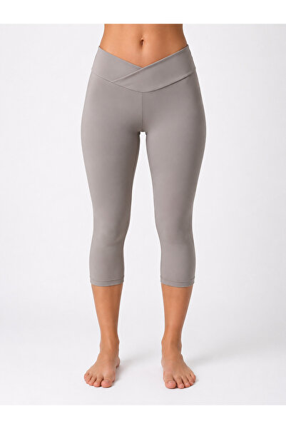 Altınay 3 Pieces Women's Belted High Waist Diving Fabric Capri Tights