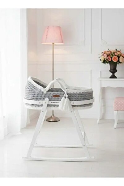 Fun Moment Crochet baby basket with rocking base 76 x 40 x 23 cm