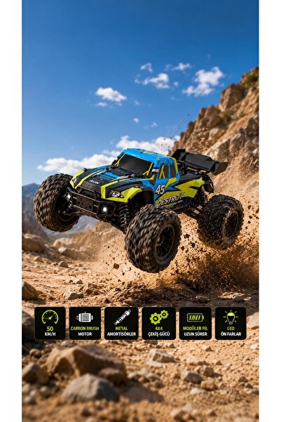 Kidstoria 50KM/H Hızlı Uzaktan Kumandalı RC Araba 4x4 Off Road Şarjlı Drift Y...