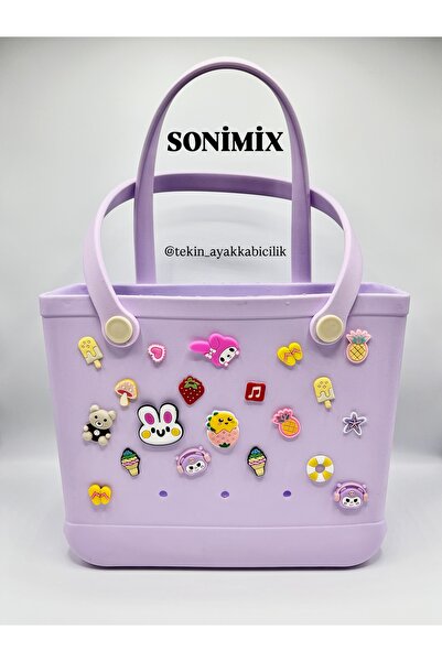 Sonimix Figürlü, Delikli Silikon Plaj ve Havuz Çantası