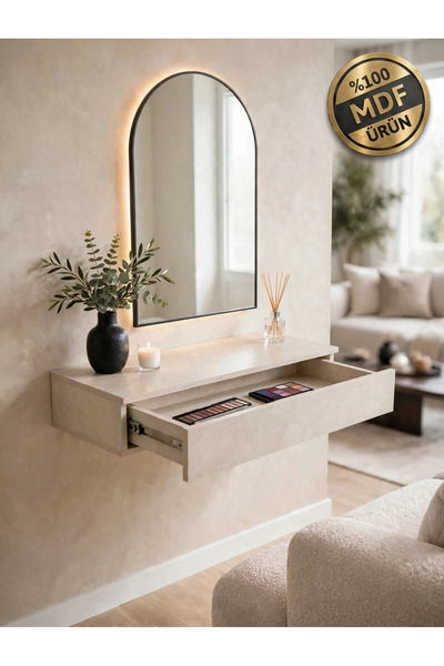 ENG AHŞAP Modern MDF Çekmeceli Dresuar 60 cm - Duvara Montajlı Antre Salon Dolap