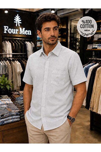 EREN STYLE Linen Linen Classic 100% pamučna majica kratkih rukava protiv znoj...