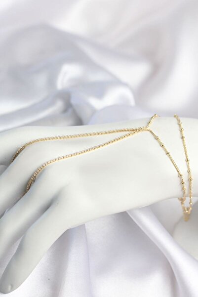 Skygo Gold Color Minimal Zircon Stone Waterway Model Şahmeran Tj-Sn807