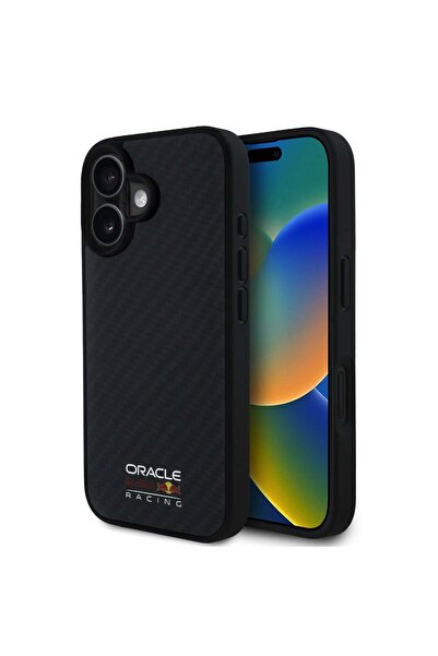 OEM Husă compatibilă cu iPhone 16, MagSafe/Magnetică, fibră de carbon, Negru ...