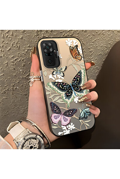 CASEVIBE Redmi Note 10 Pro Uyumlu Renkli Kelebek Çiçek Deseni Darbeye Dayanık...