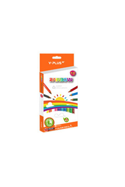 Y Plus Creioane colorate Jumbo cu ascuțitoare - 12 bucăți - Y-Plus