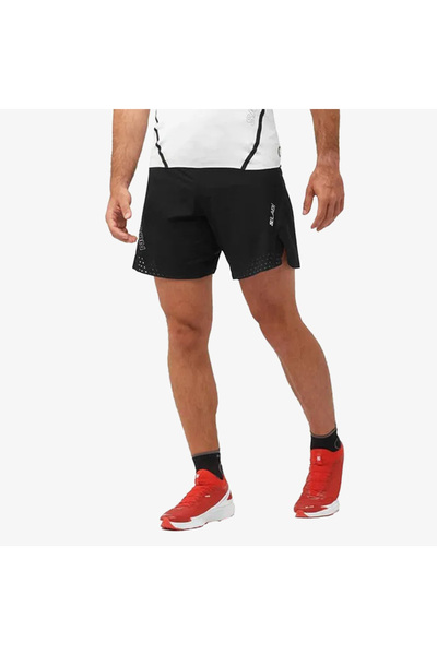 Salomon شورت الجري الأسود للرجال من S/LAB Speed 2IN1